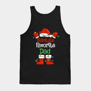 Santa's Favorite Dad Funny Christmas Pajamas Tank Top